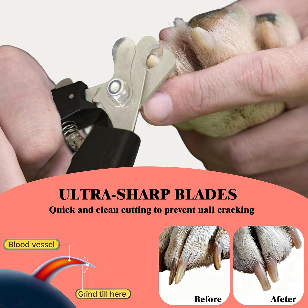 Dog Nail Clippers and Trimmers with Safety Guard for Large Dogs