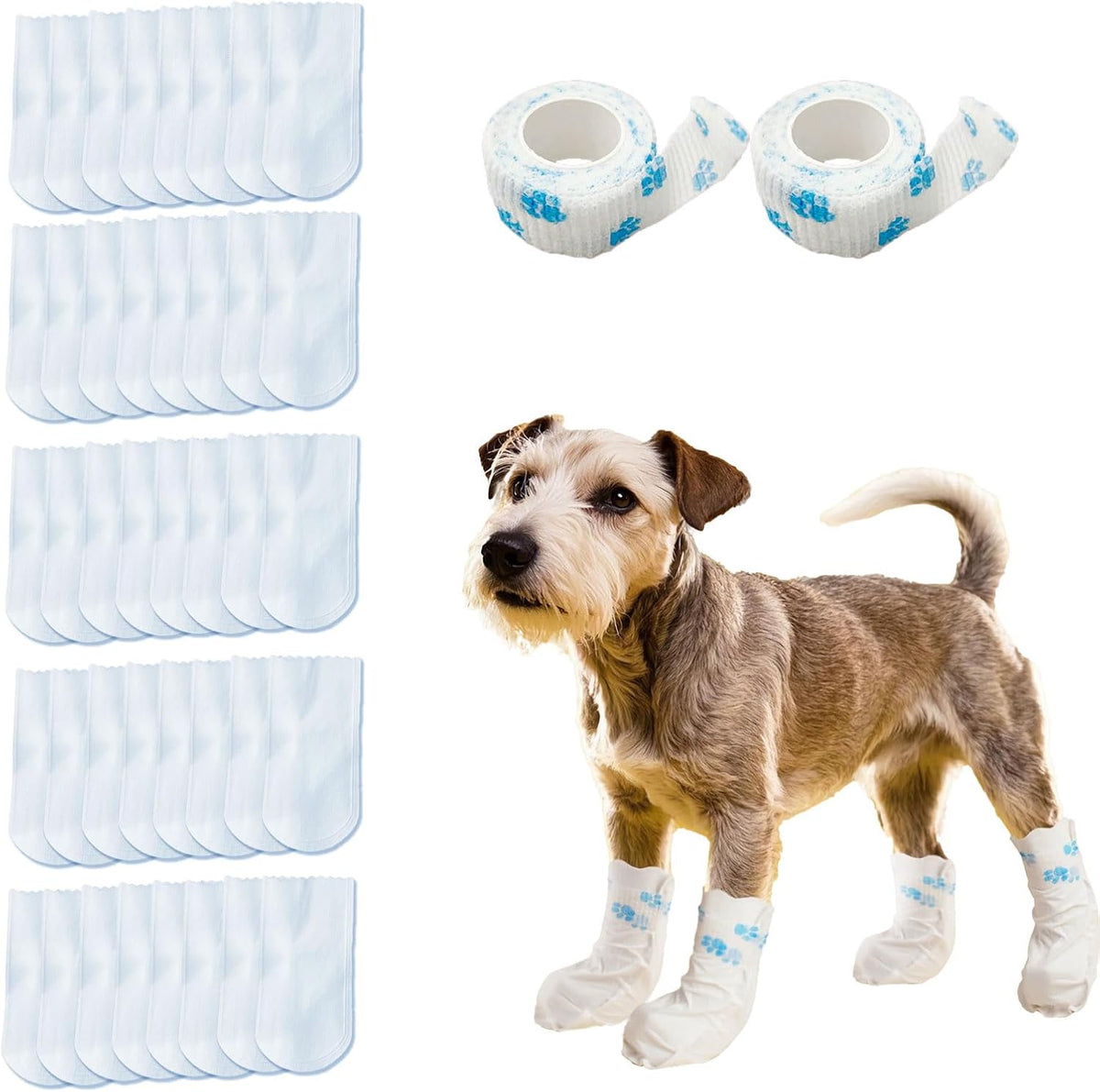Disposable Dog Boots, 40 Pack (Size M)