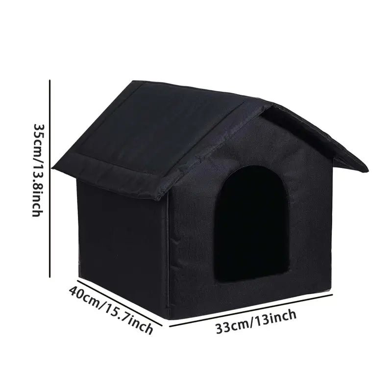Outdoor Insulated Waterproof Foldable Cat & Dog House - All-Weather Secure Shelter, Machine Washable Tent Bed, Pet Furniture Machine Washable Houses