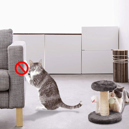 Small Cat Scratching Post and Small Cat Tree Natural Sisal Tower with round Perch and Plush Ball Furniture Made for Small Cat, Kitten Relax Tree