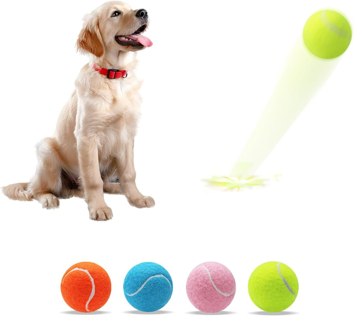 Tennis Balls for Dogs,Colorful Easy Catching Dog Balls,4 Pack