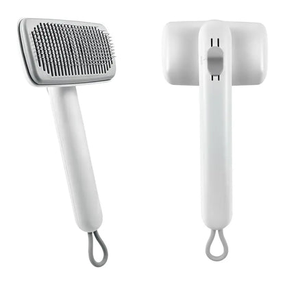 Dog & Cat Self-Cleaning Deshedding Slicker Comb - 1-Click Release Shedding Grooming Brush for Shed Control, Easy Clean, No Hair Picking