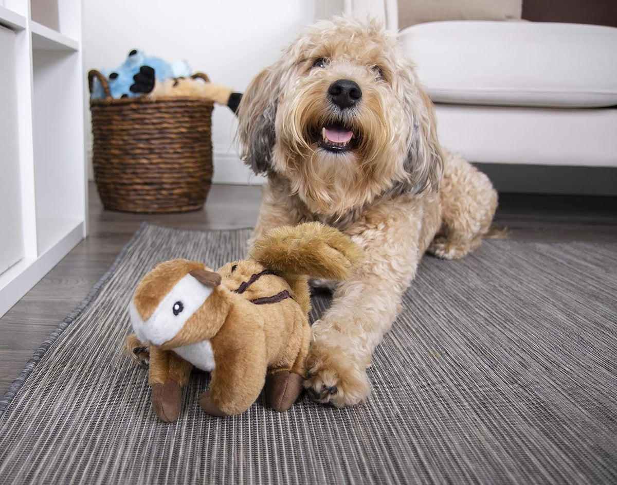 Wildlife Chipmunk Squeaky Plush Dog Toy, Chew Guard Technology - Brown, Large