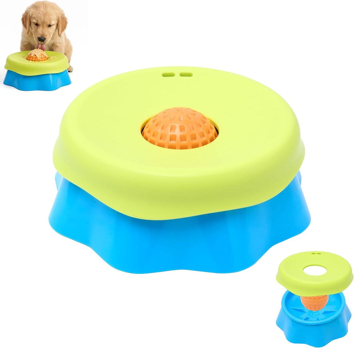 Slow Feeder Dog Bowl with Interactive Rolling Balls