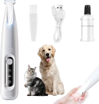 Pet Mini Trimmer: New Rechargeable Low Noise Wireless Dog Paw Trimmer with LED Light for Paw Hair, Ears, Face, Hips and Eyes, Grooming Instruments for Cats and Dogs (Trimmer)