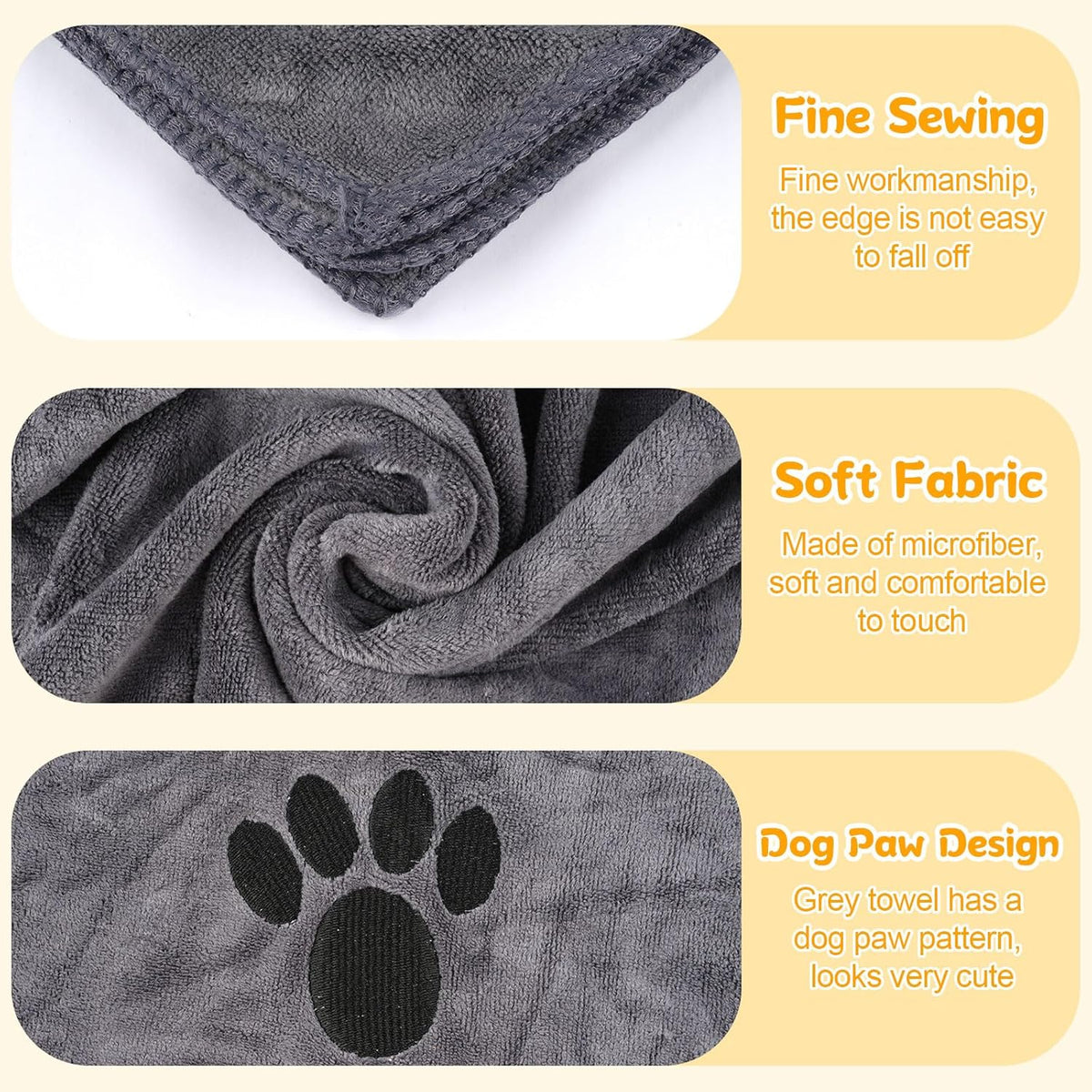 40 X 23.6 Inch Dog Towels for Drying Dogs, Absorbent Microfiber Dog Towel