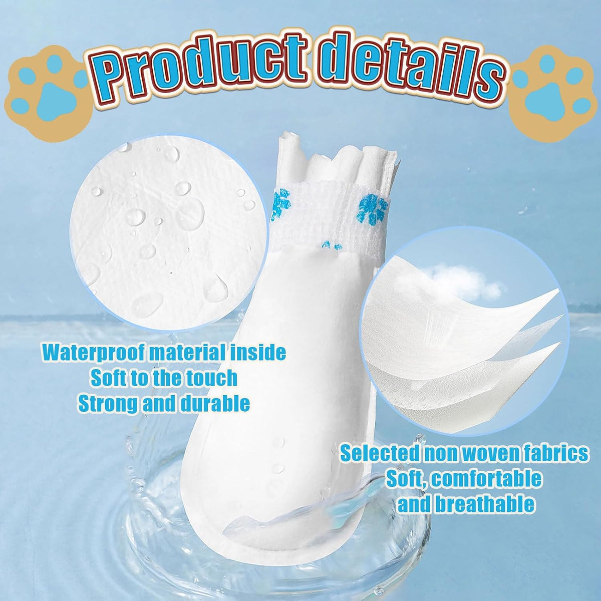 Disposable Dog Boots, 40 Pack (Size M)