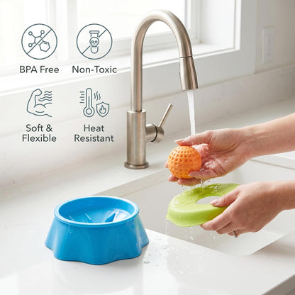 Slow Feeder Dog Bowl with Interactive Rolling Balls