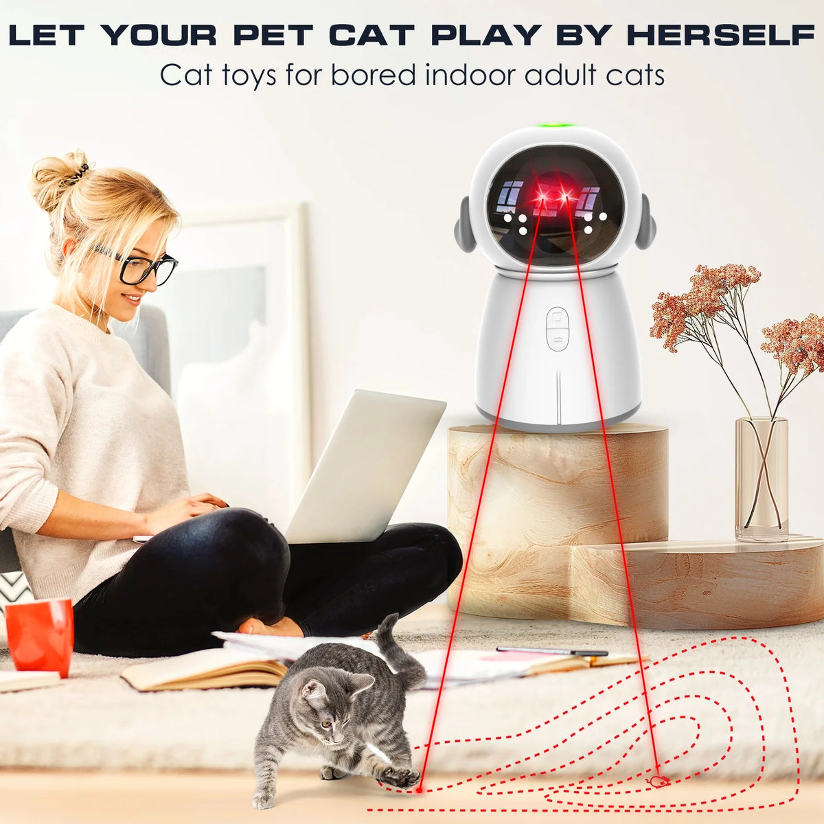 Automatic Motion-Activated Cat Laser Toy (Rechargeable)