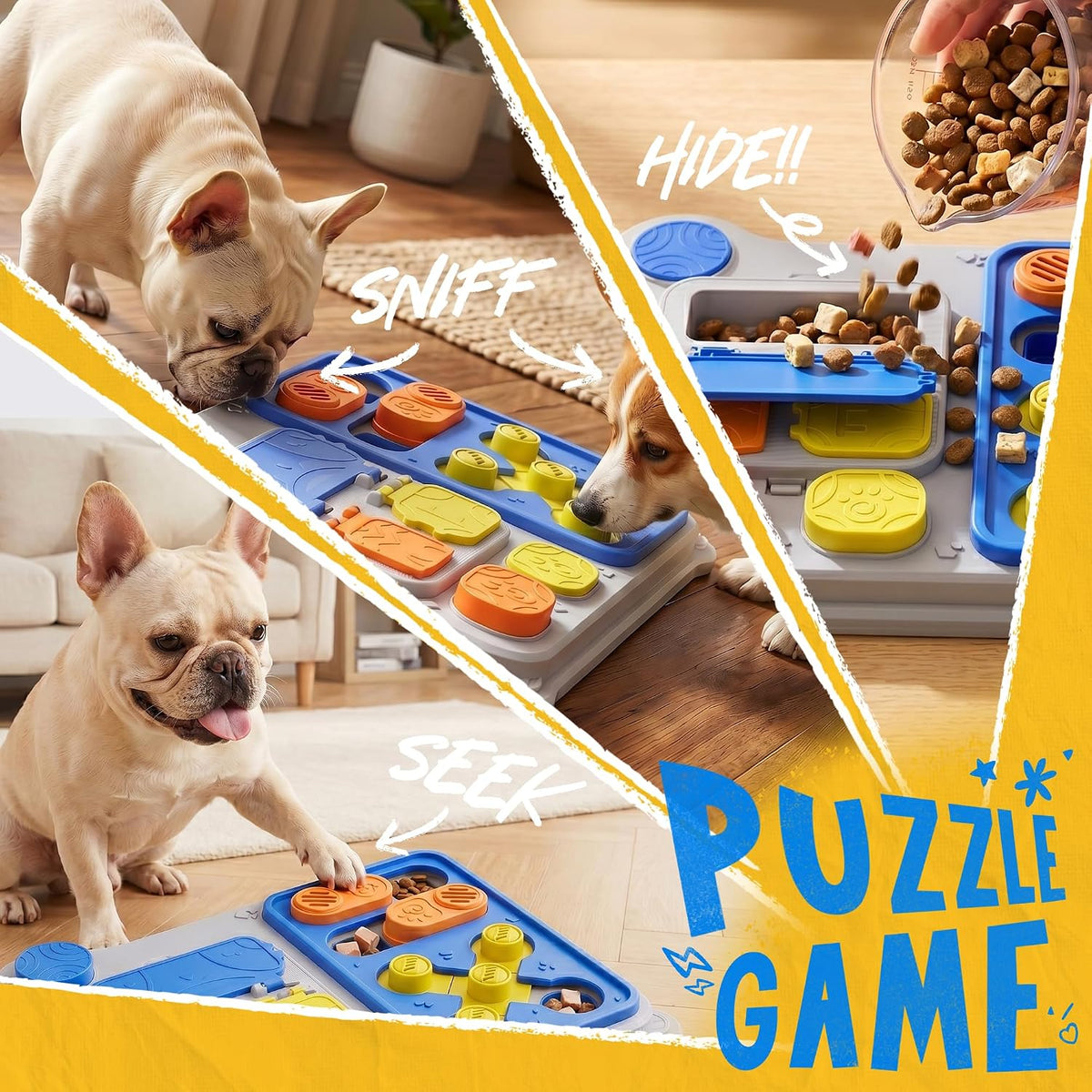 Dog Puzzle Toy, Treat Dispensing Slow Feeder Game