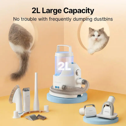 Neakasa P2 Pro Pet Grooming System for Dogs Cats Grooming Kit, Dog Clippers Vacuum Suction 99% Hair, 5 Proven Tools, 2L Dustbin for Dogs Cats Animals