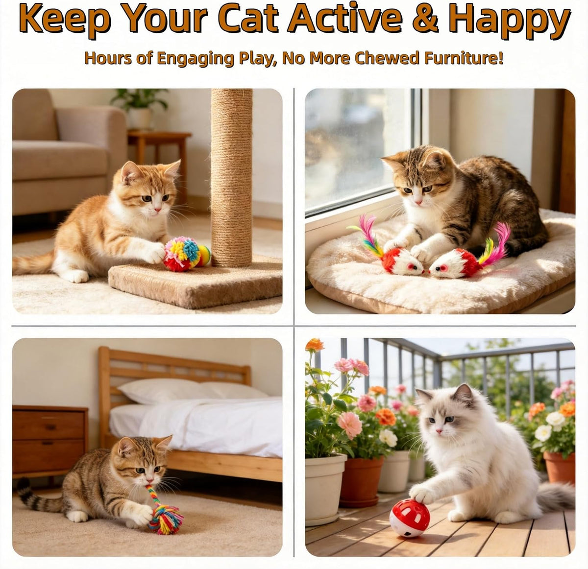 46 PCS Cat Toys for Indoor Cats, Kitten Toys with Mint Catnip for Kittens